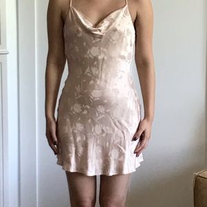 Blush pink silky slip dress